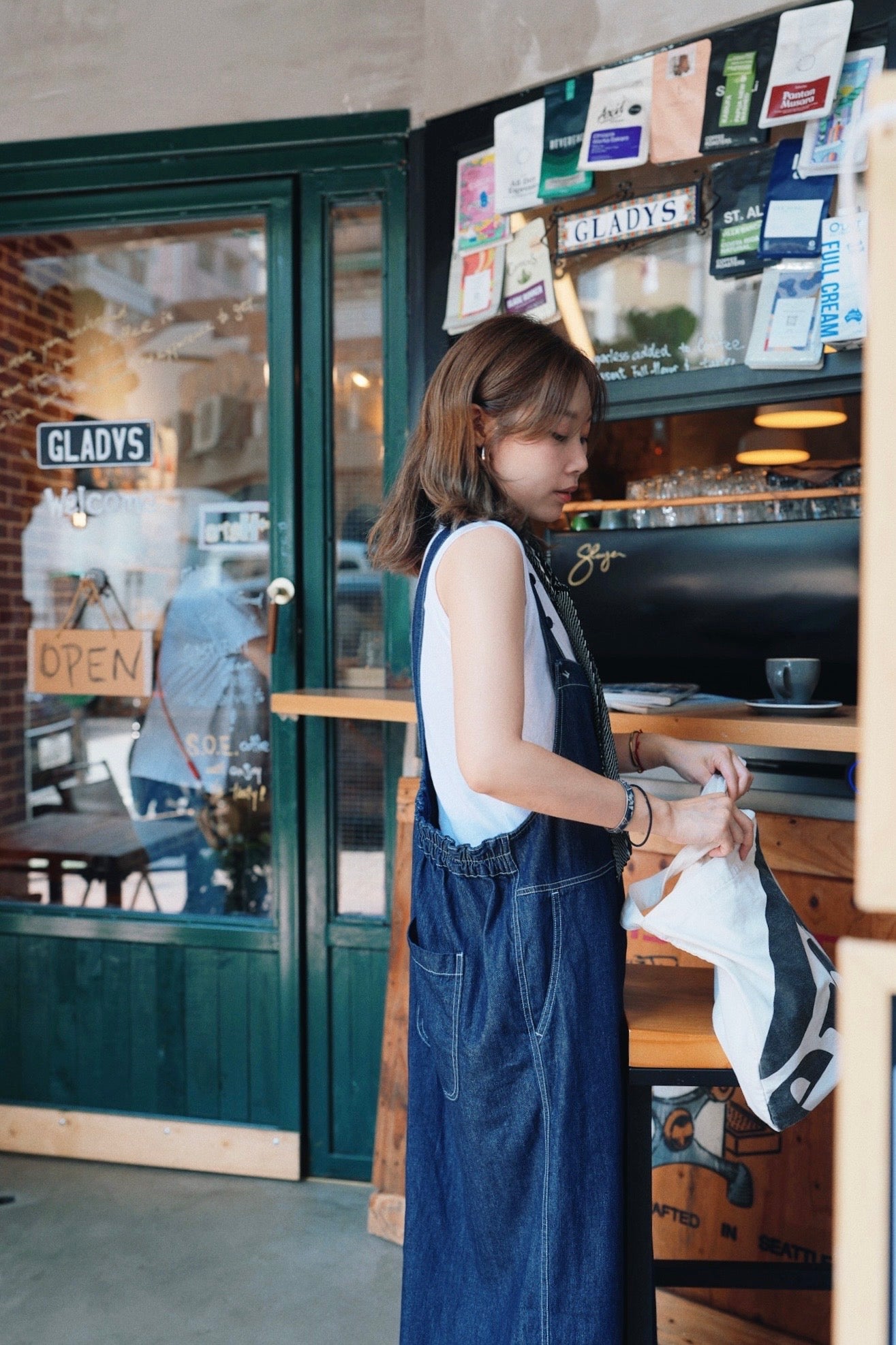 CA907 DENIM POCKET JUMPER PANTS