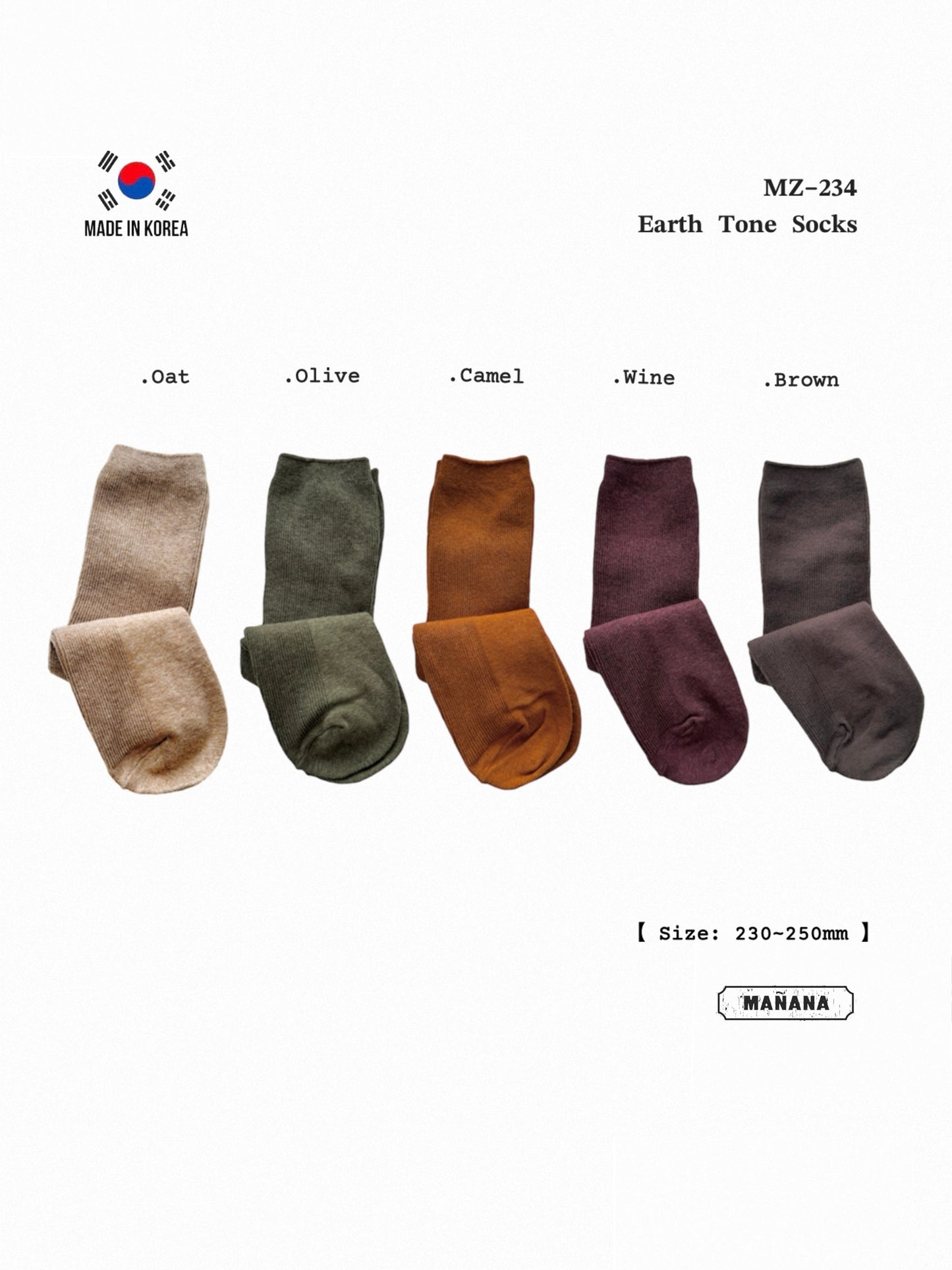 MZ234 Earth Tone Socks 【 $29/1, $100/4, $220/10 】