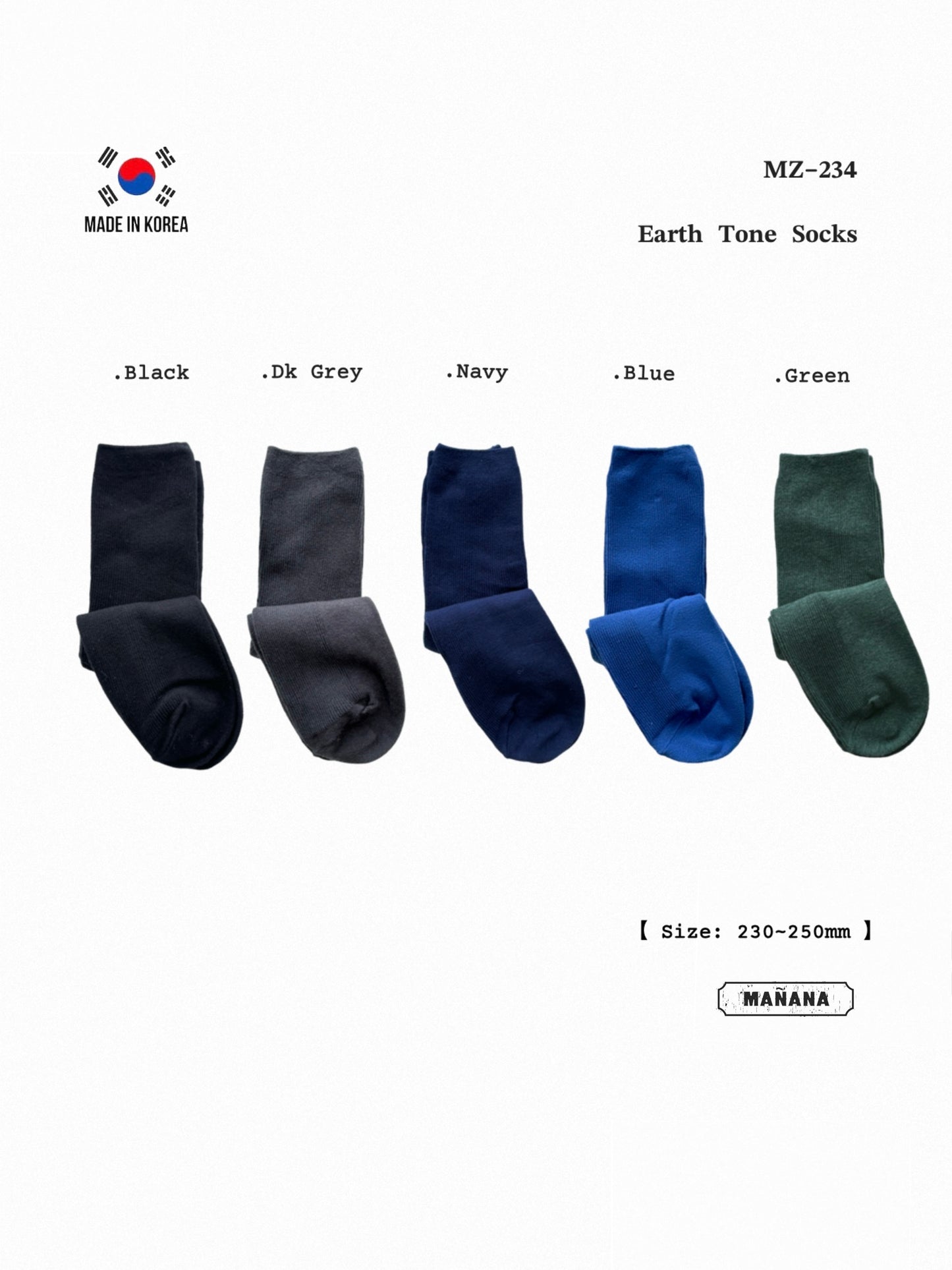 MZ234 Earth Tone Socks 【 $29/1, $100/4, $220/10 】