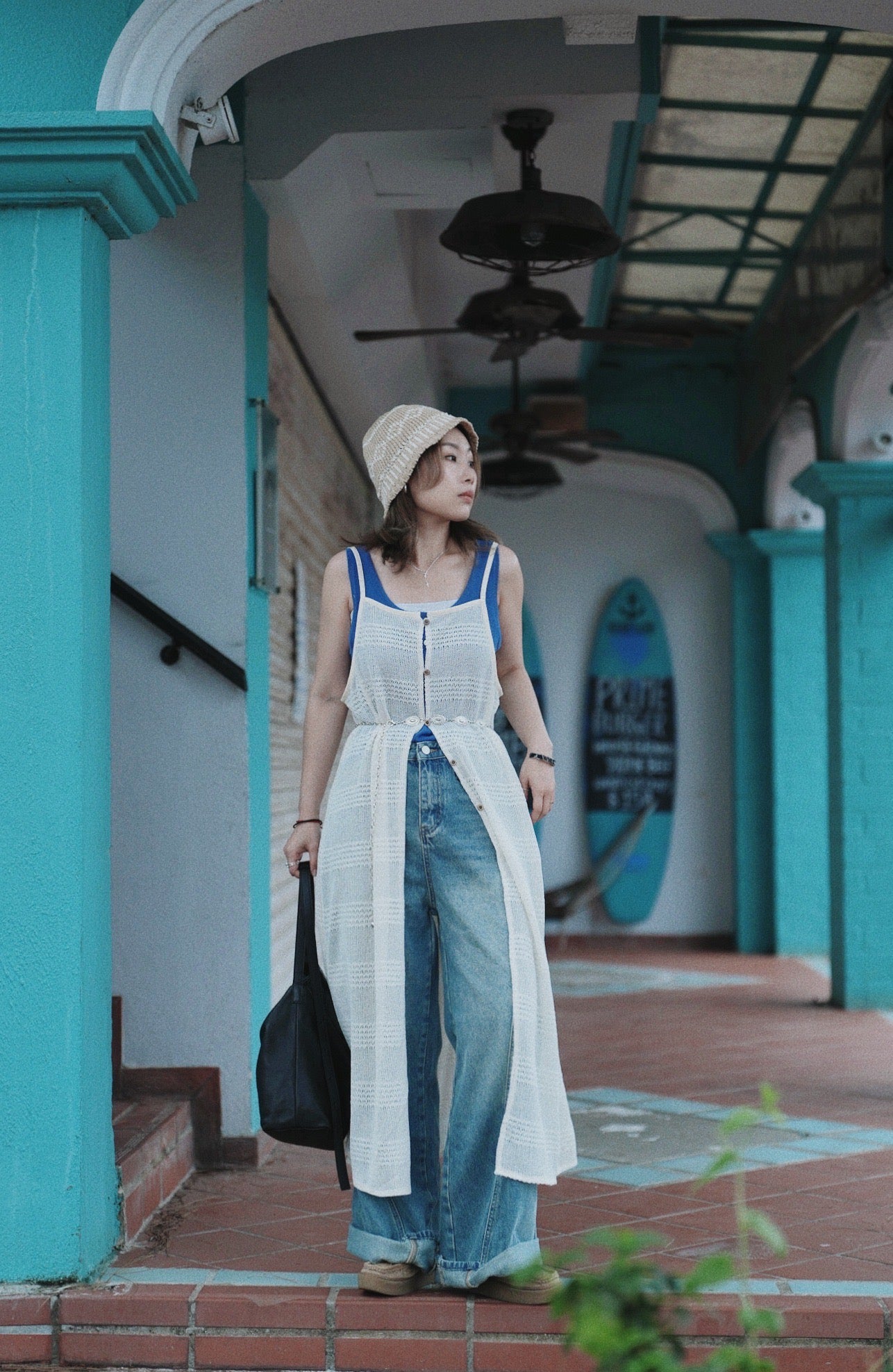 MZ737 BUTTON TANK TOP