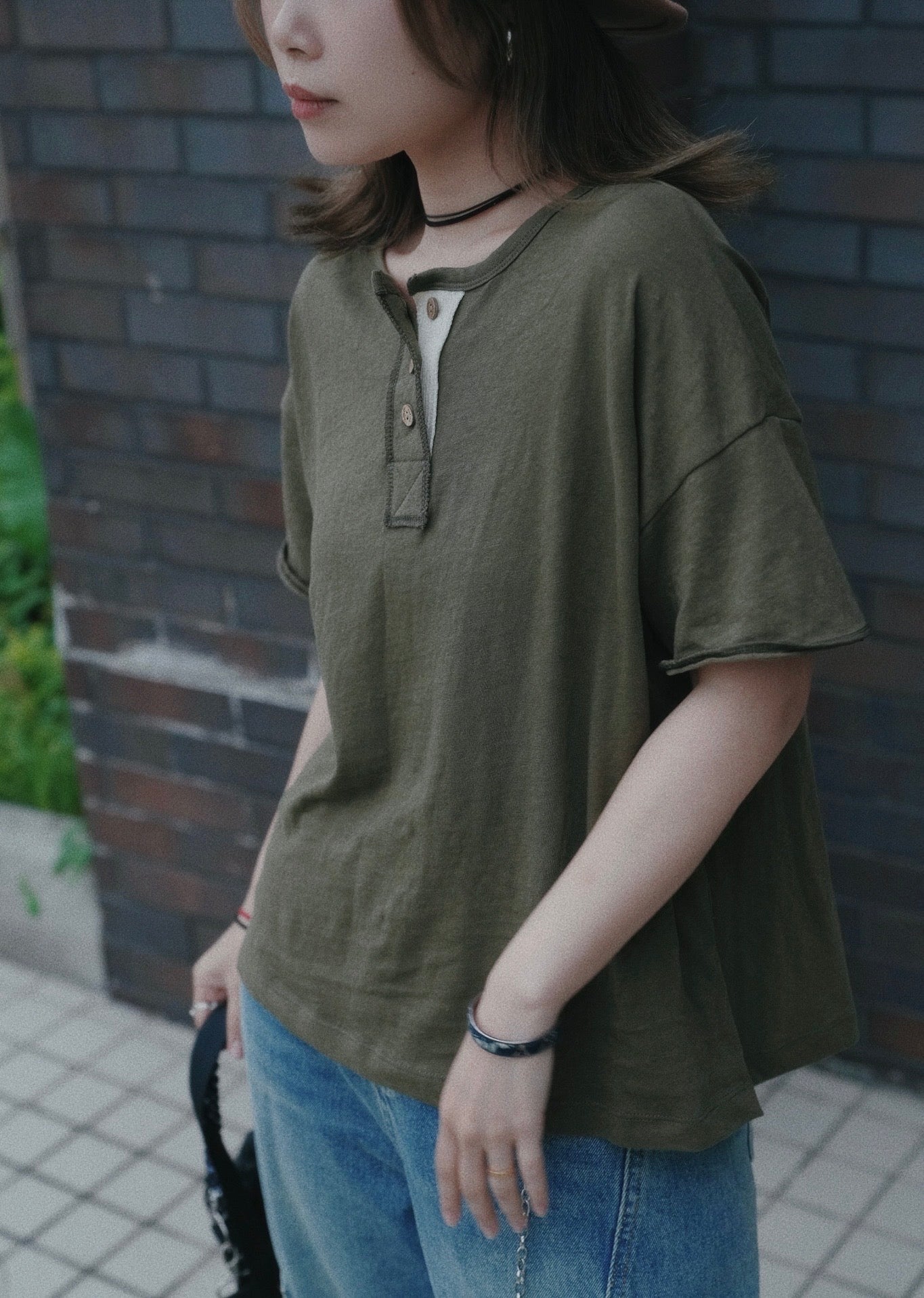 MZ739 100% NATURAL COTTON HENLEY NECK TOP 【 2件減-$20, 4件減-$50 】