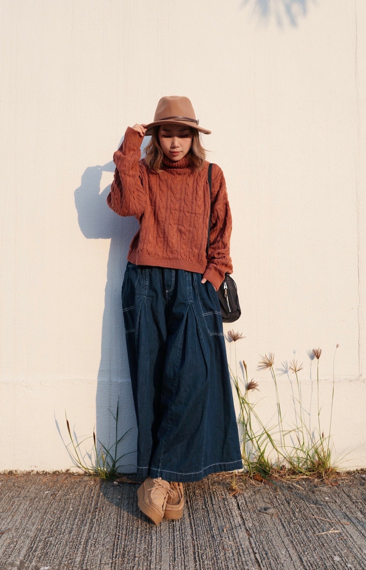 MZ594 CABLE-KNIT TURTLE NECK TOP 【 買2件減-$20 】