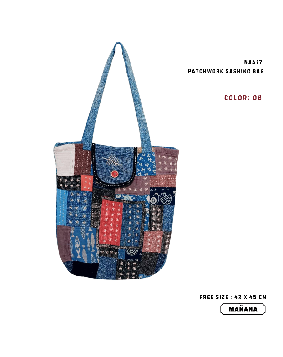 NA417 PATCHWORK SASHIKO BAG