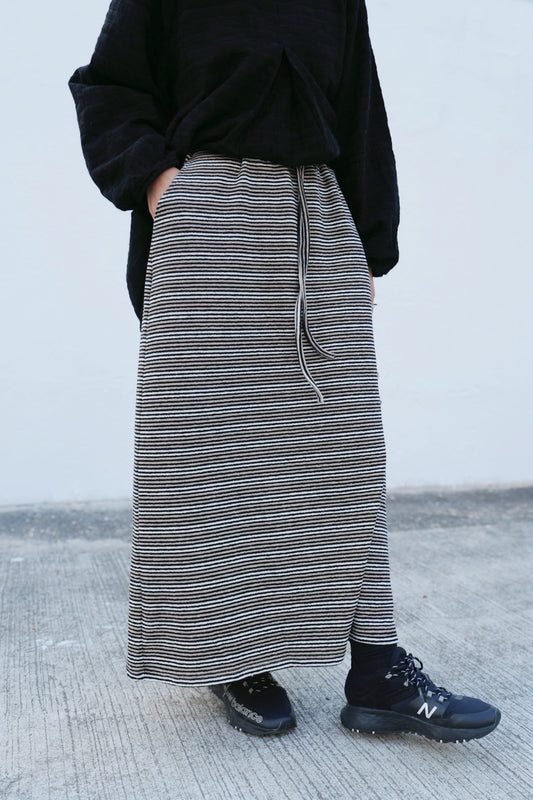 CA678 Striped Maxi Long Skirt