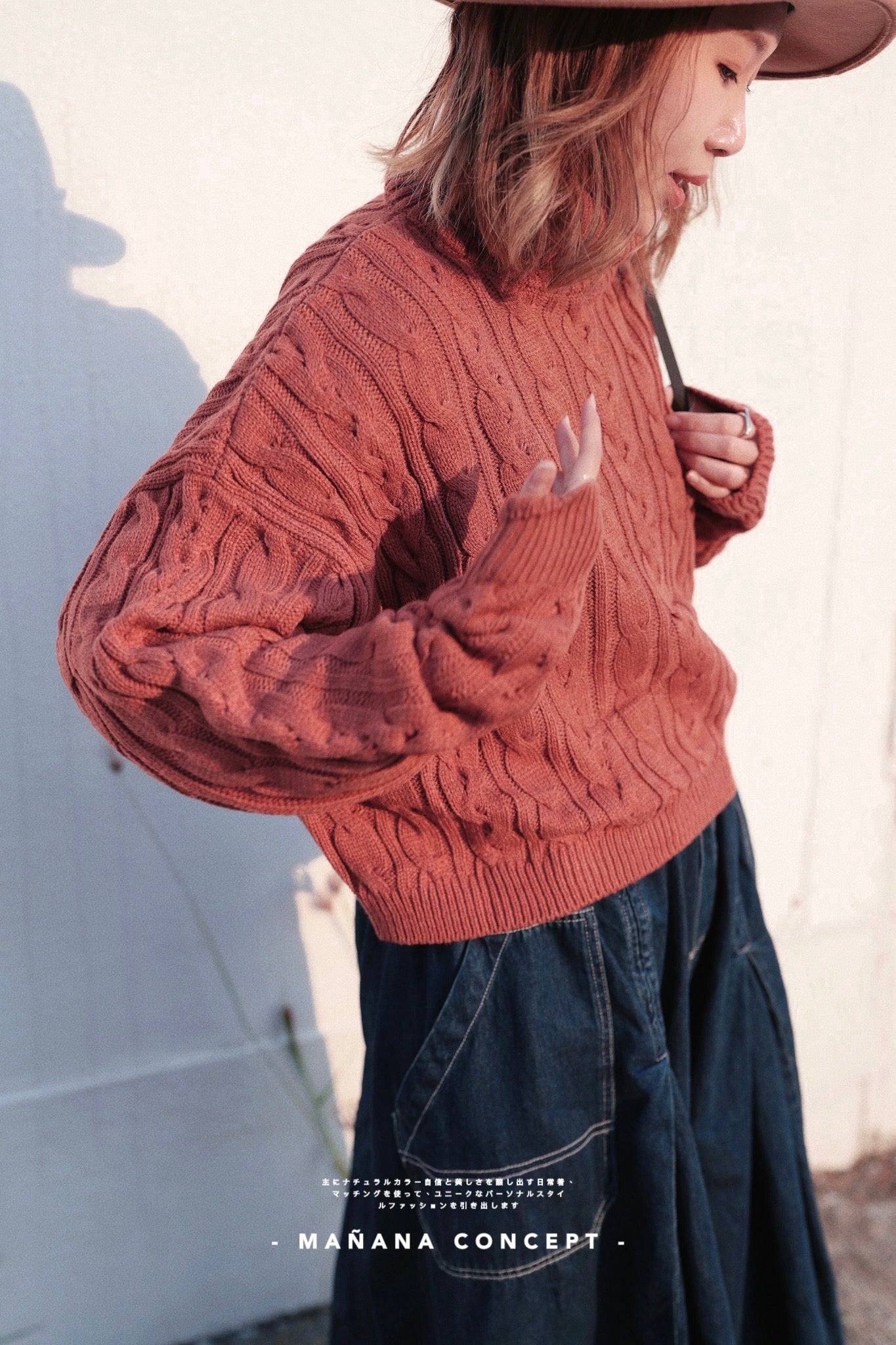 MZ594 CABLE-KNIT TURTLE NECK TOP 【 買2件減-$20 】
