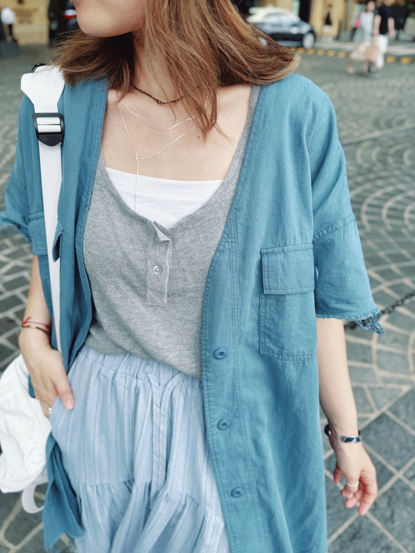 MZ737 BUTTON TANK TOP