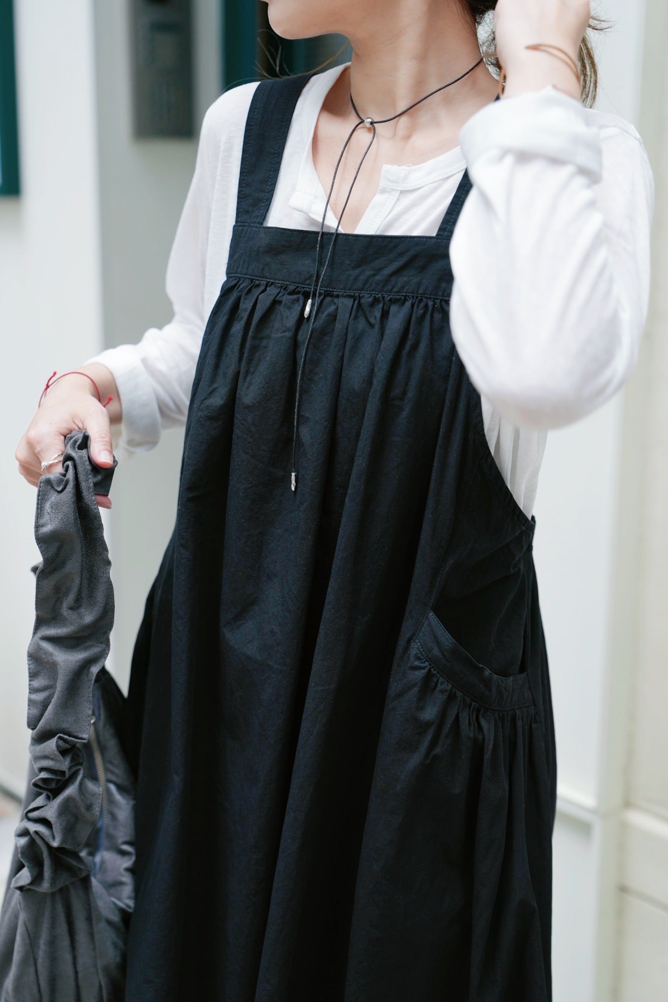 NA453 PLEATED OVERALL JUPMER DRESS