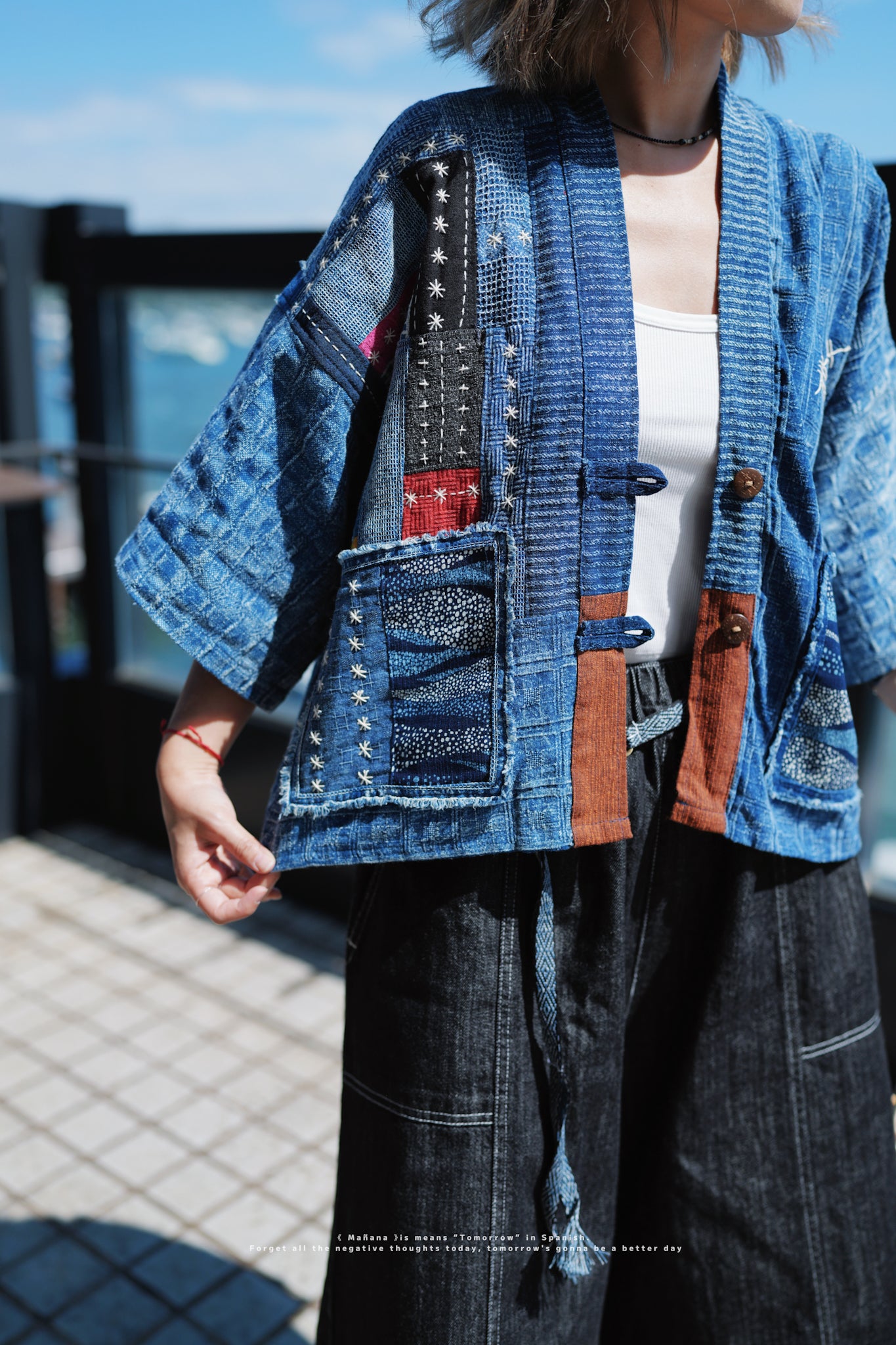 NA419 INDIGO STITCHED SASHIKO OUTER
