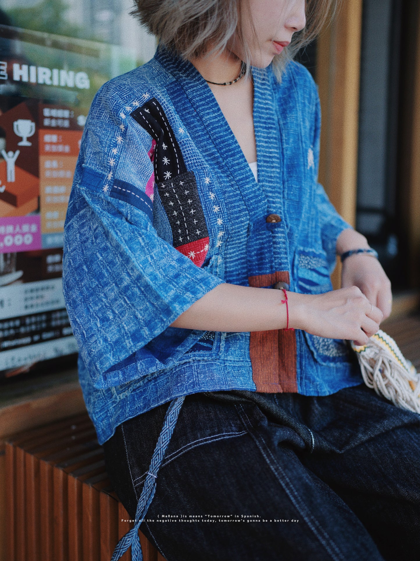 NA419 INDIGO STITCHED SASHIKO OUTER