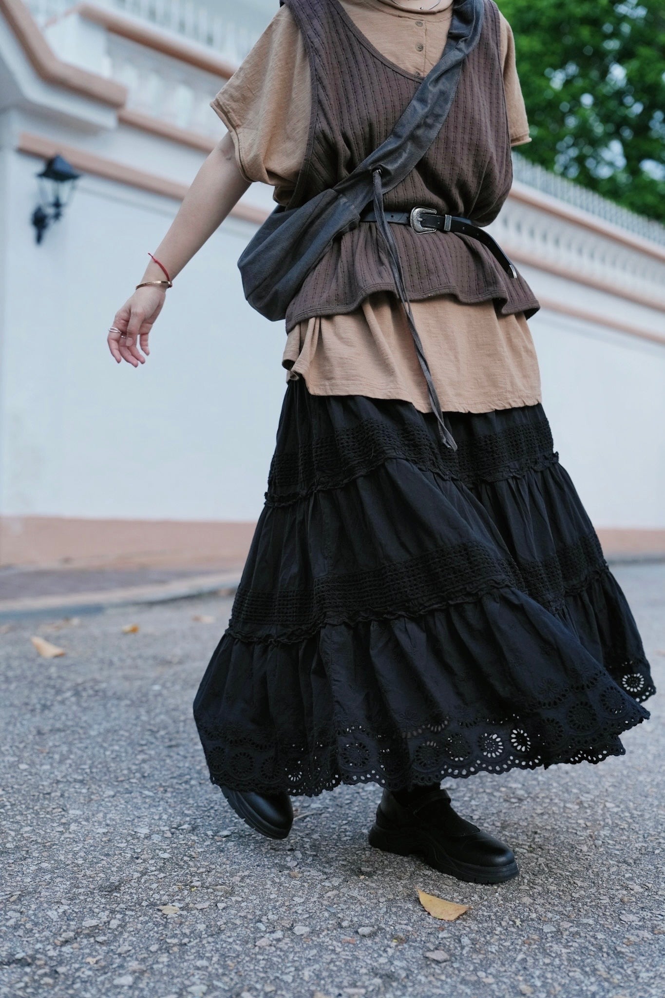 CA905 EMBROIDERED LACE SKIRT