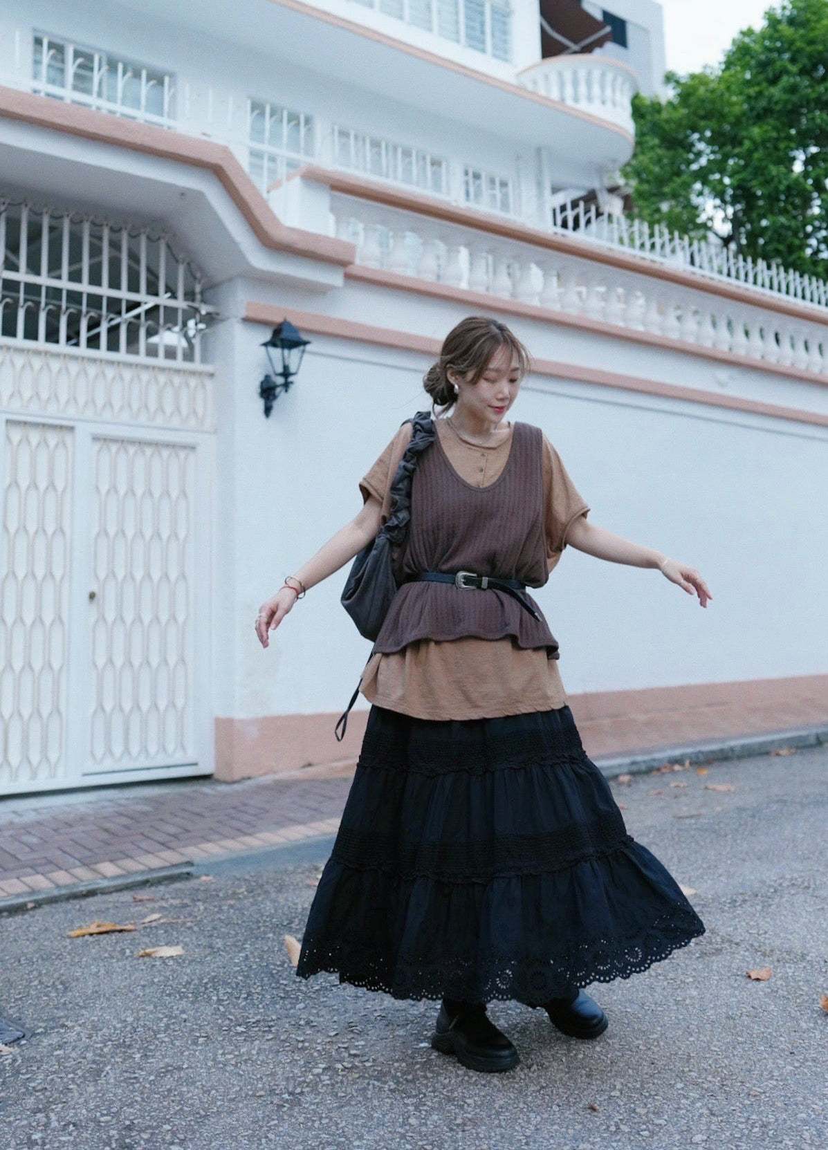CA905 EMBROIDERED LACE SKIRT