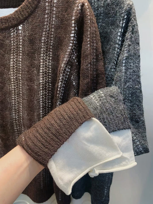 MZ901 2in1 WOOL KNIT TOP