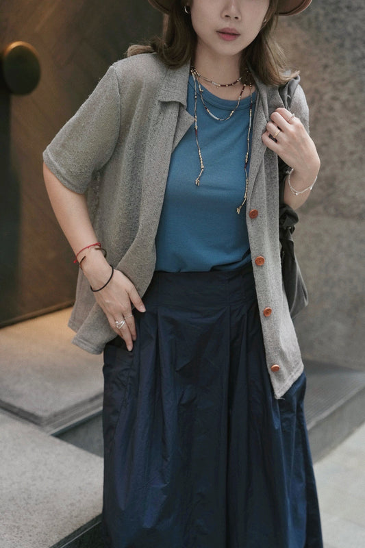 MZ824 LINEN MESH SHIRT