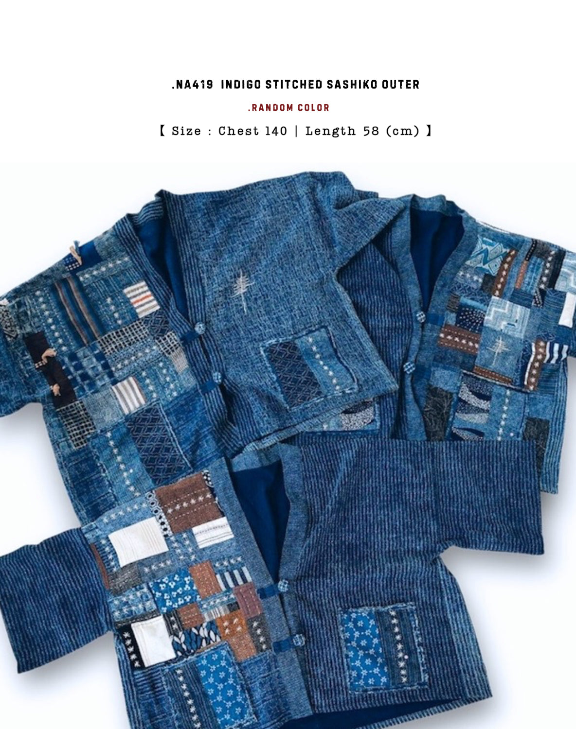 NA419 INDIGO STITCHED SASHIKO OUTER