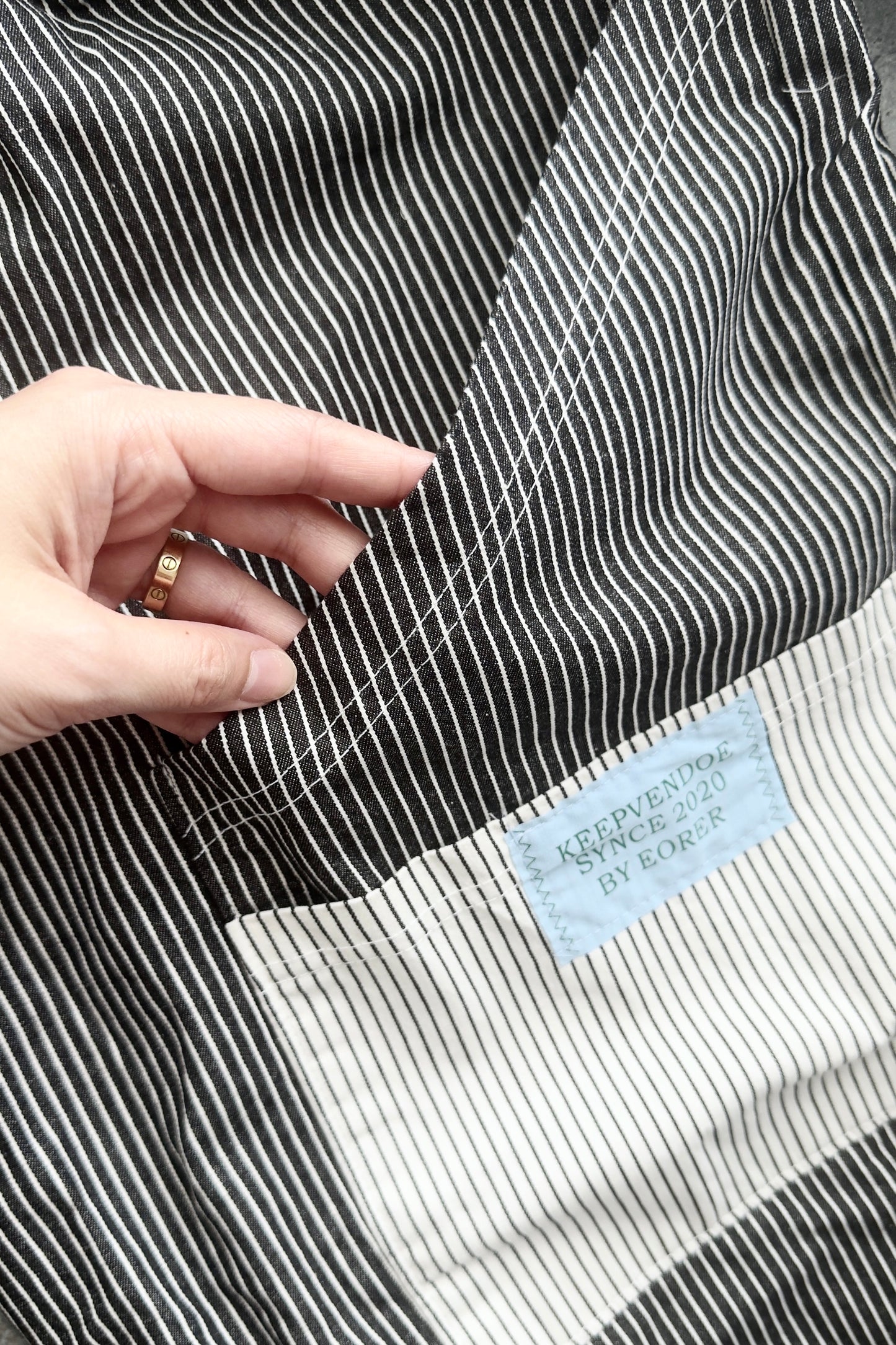 MZ823 PATCHED HICKORY STRIPED PANTS