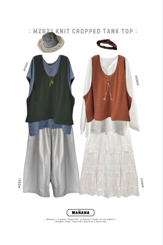 MZ821 KNIT CROPPED TANK TOP