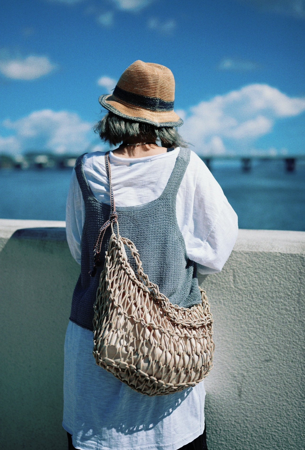 MZ384 2tone Boho Straw Hat