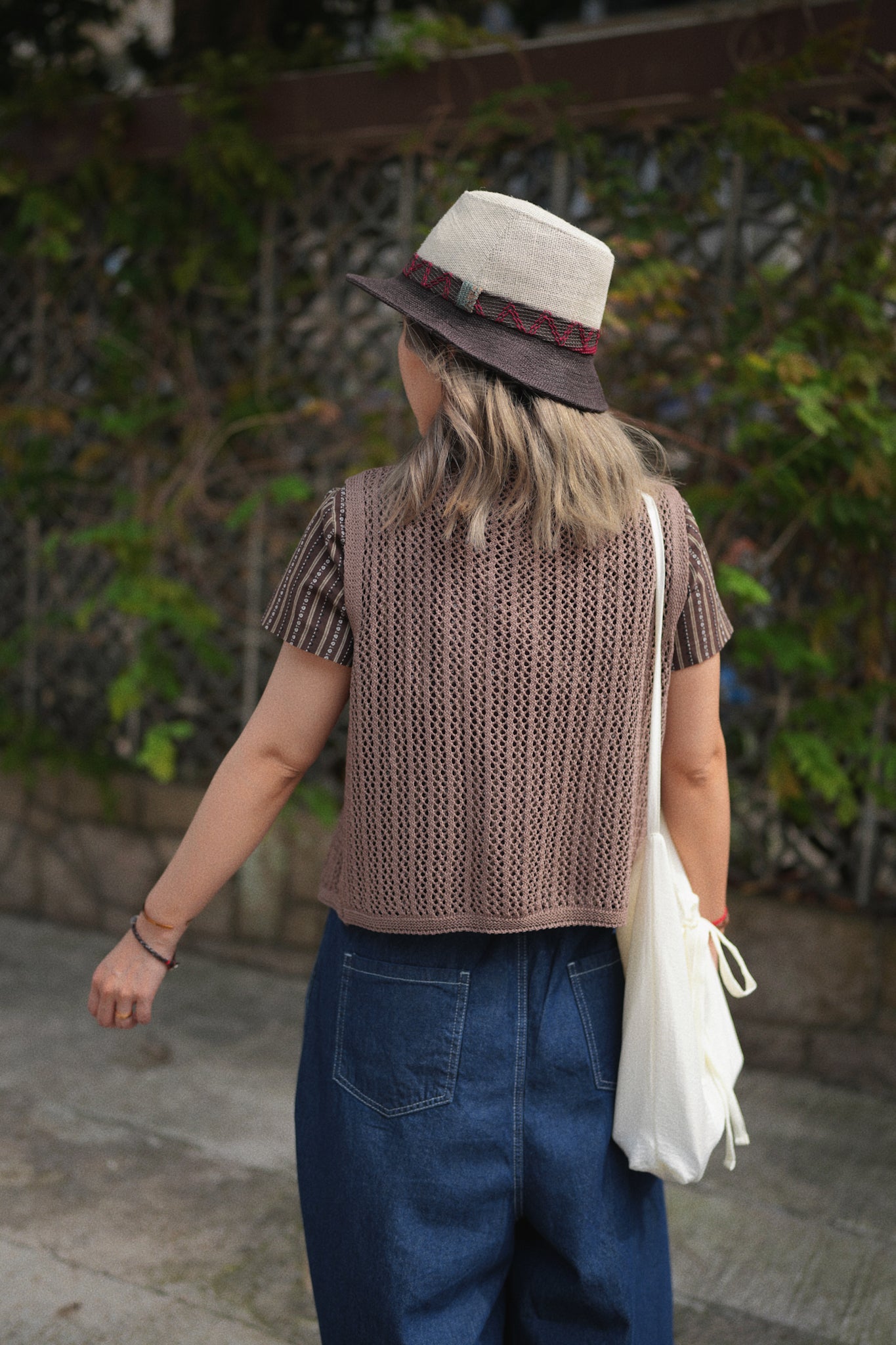 MZ320 Daisy Contrasted Linen Hat