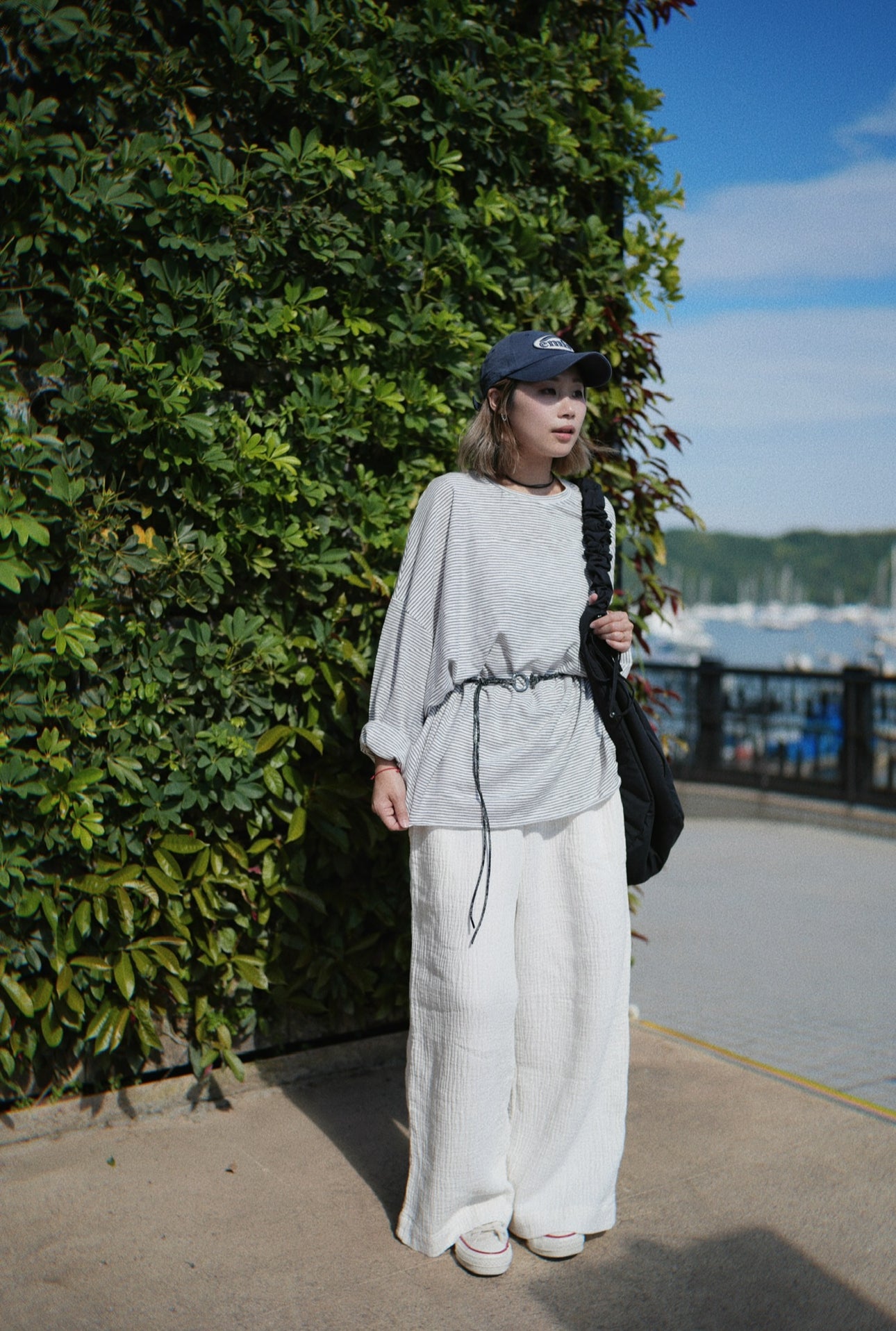 CA642 SOFT GAUZE WIDE LEG PANTS