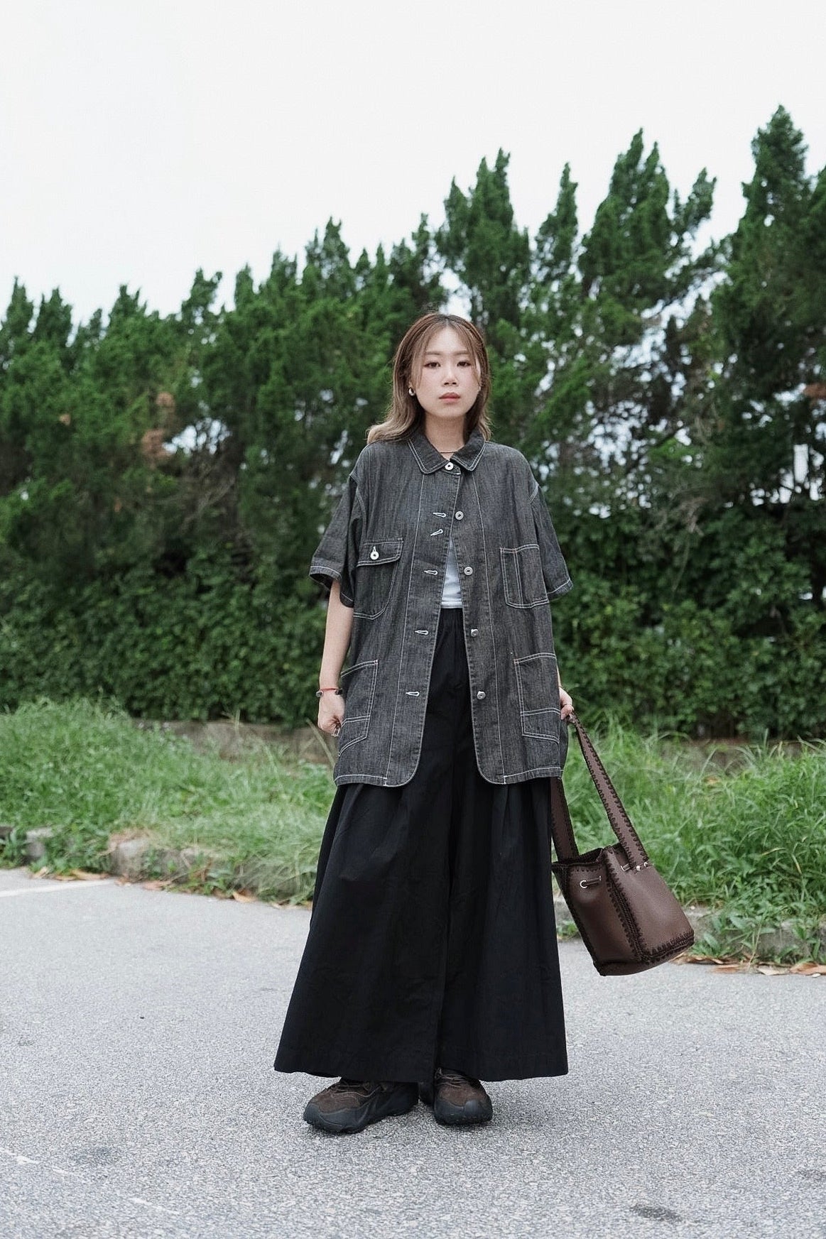 CB124 PLEATED WIDE-LEG CULOTTES