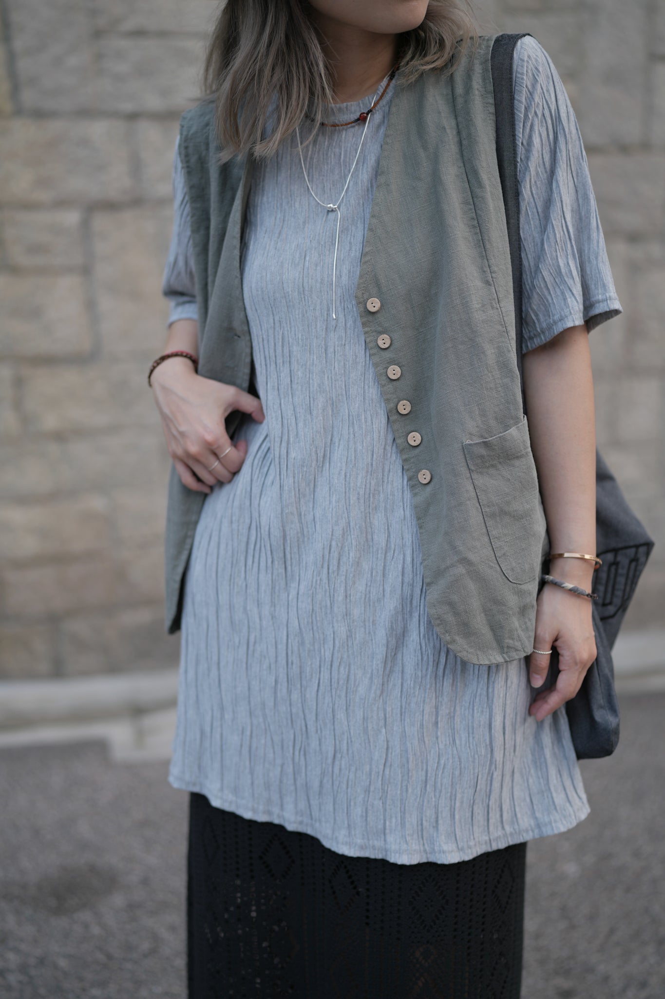 MZ329 Linen Vest