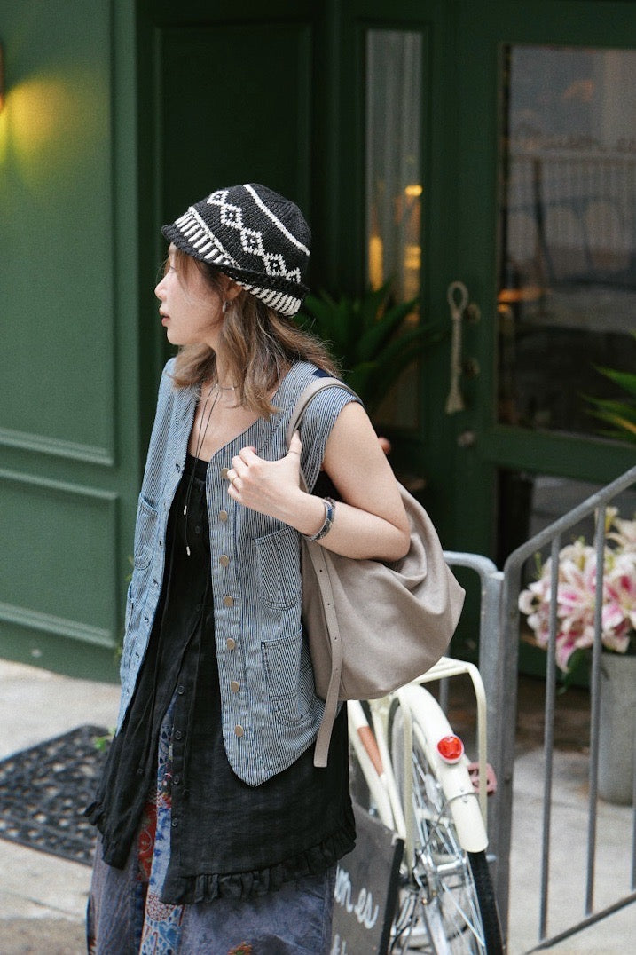 CA697 HICKORY STRIPE DENIM VEST