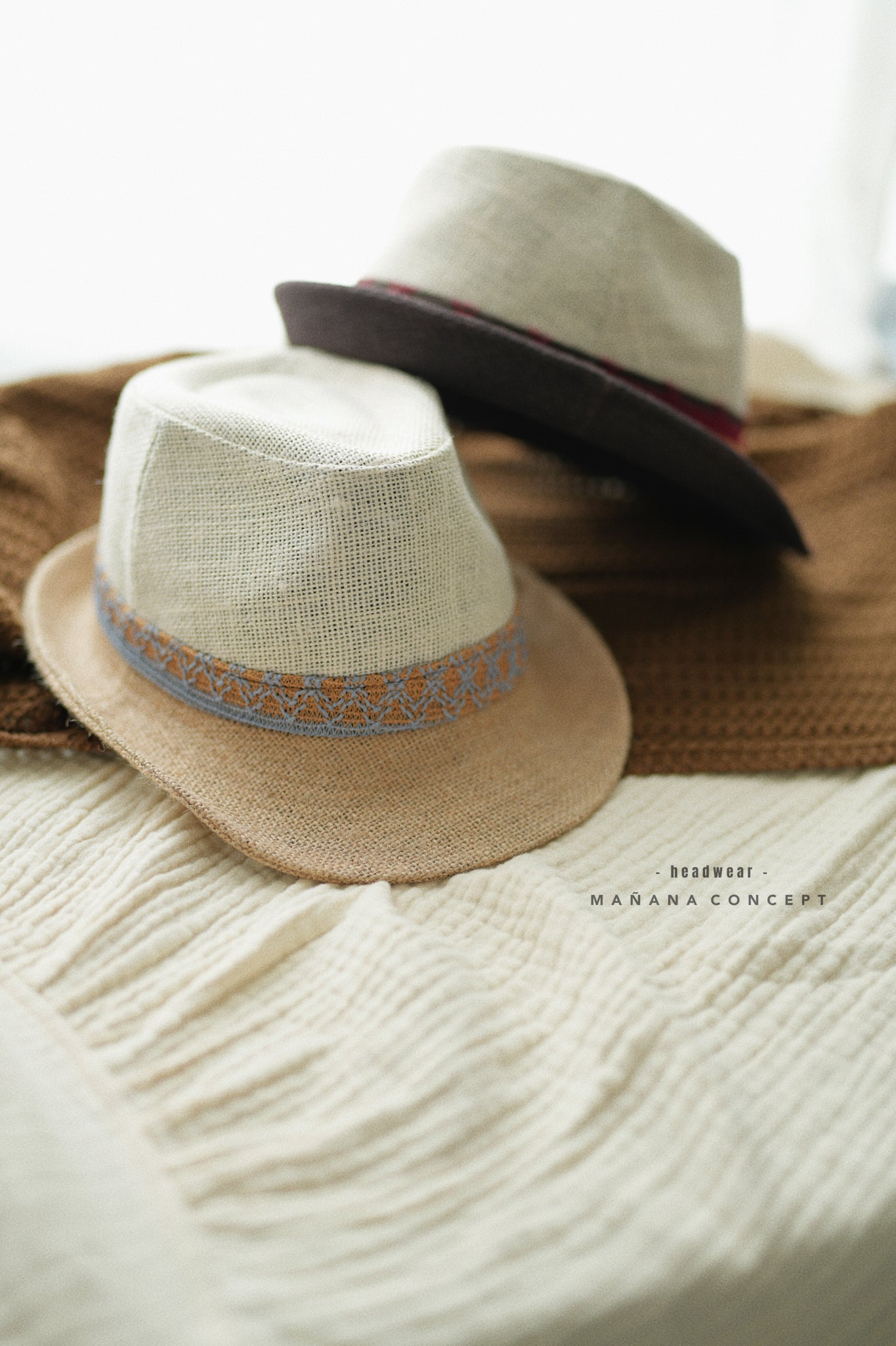 MZ320 Daisy Contrasted Linen Hat