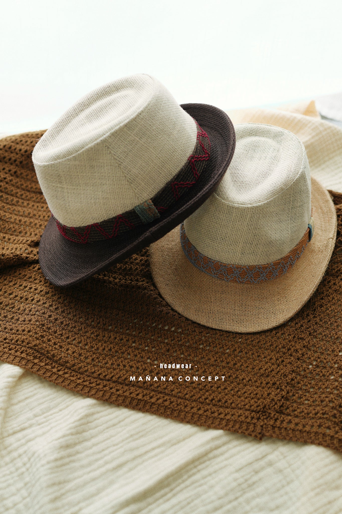 MZ320 Daisy Contrasted Linen Hat
