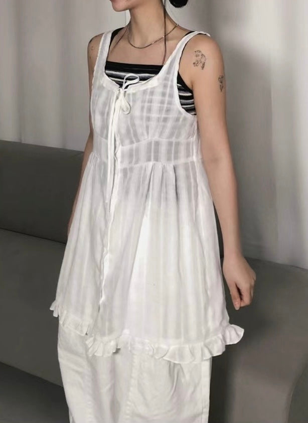 MZ746 SOFT RUFFLE MIDI DRES