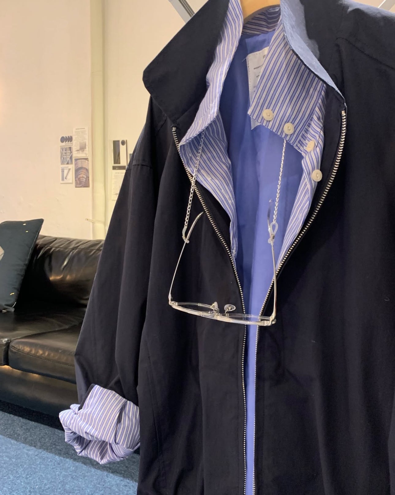 MZ626 SHIRT LAYERED STAND BLOUSON