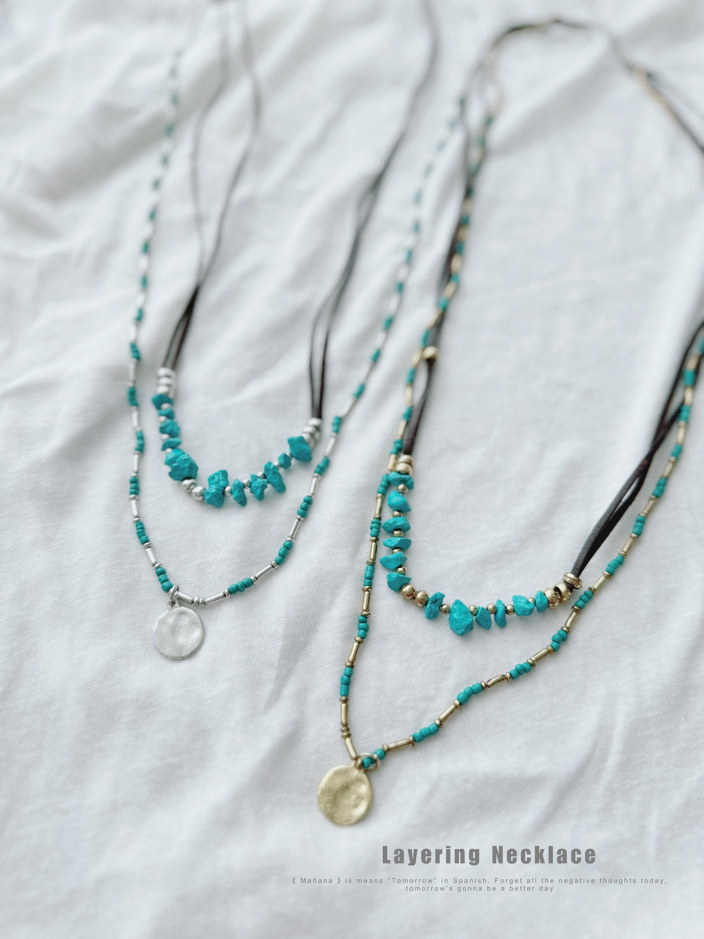 Turquoise Stone Layering Necklace
