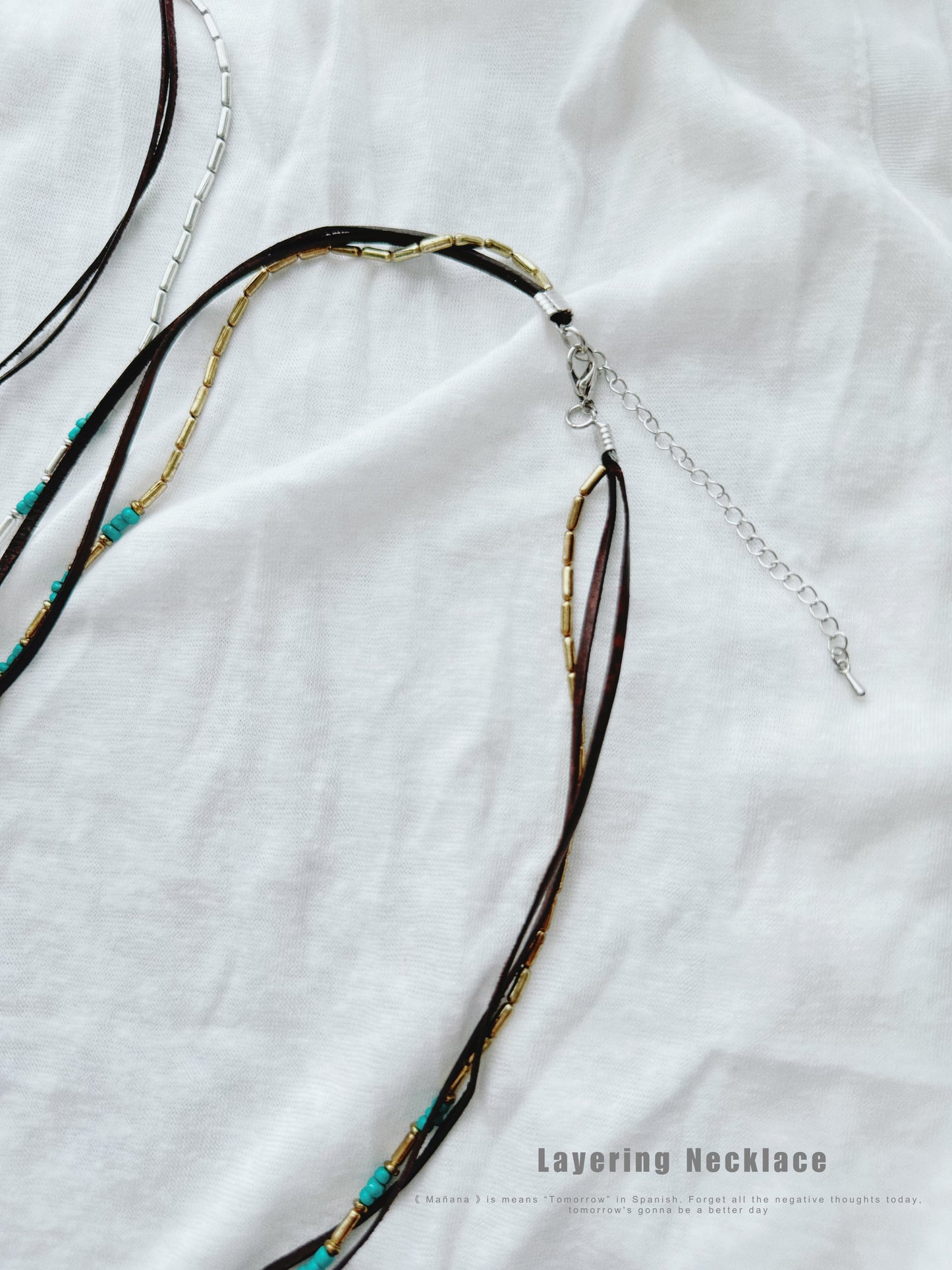 Turquoise Stone Layering Necklace