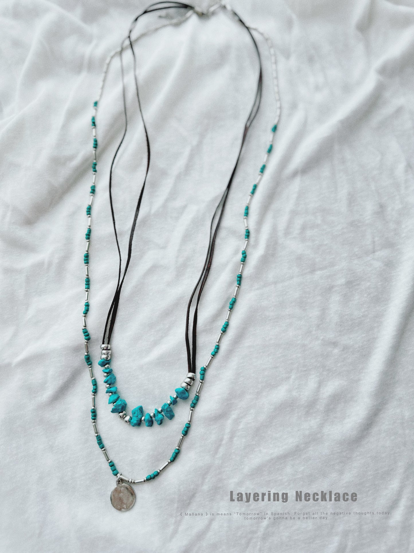 Turquoise Stone Layering Necklace