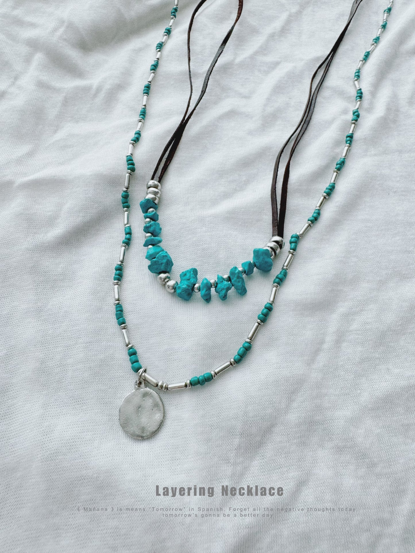 Turquoise Stone Layering Necklace