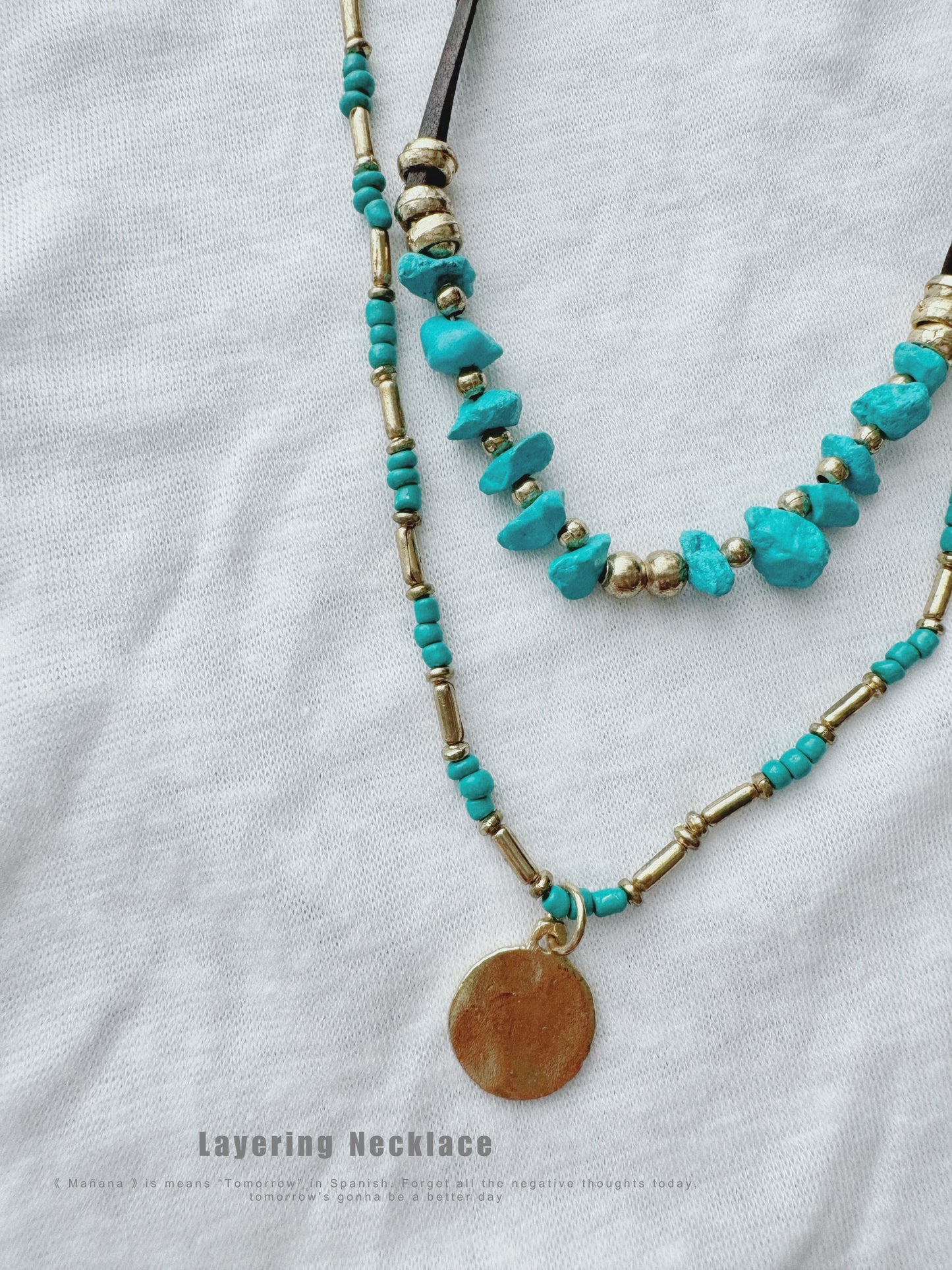 Turquoise Stone Layering Necklace