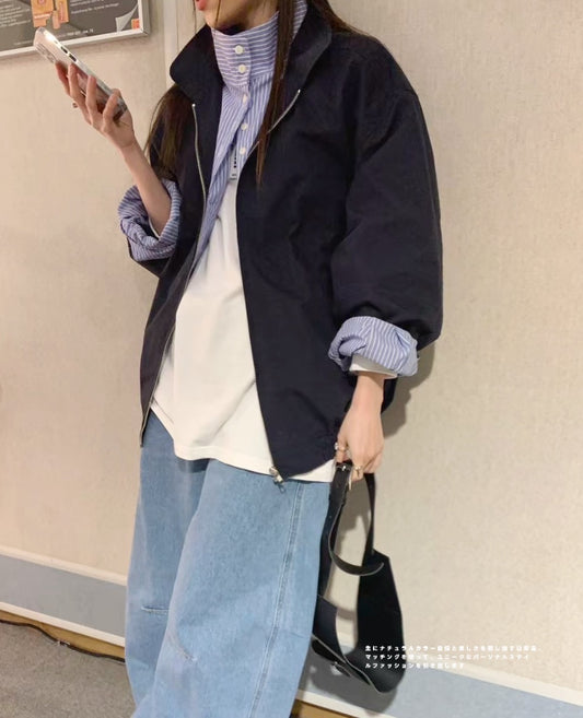 MZ626 SHIRT LAYERED STAND BLOUSON