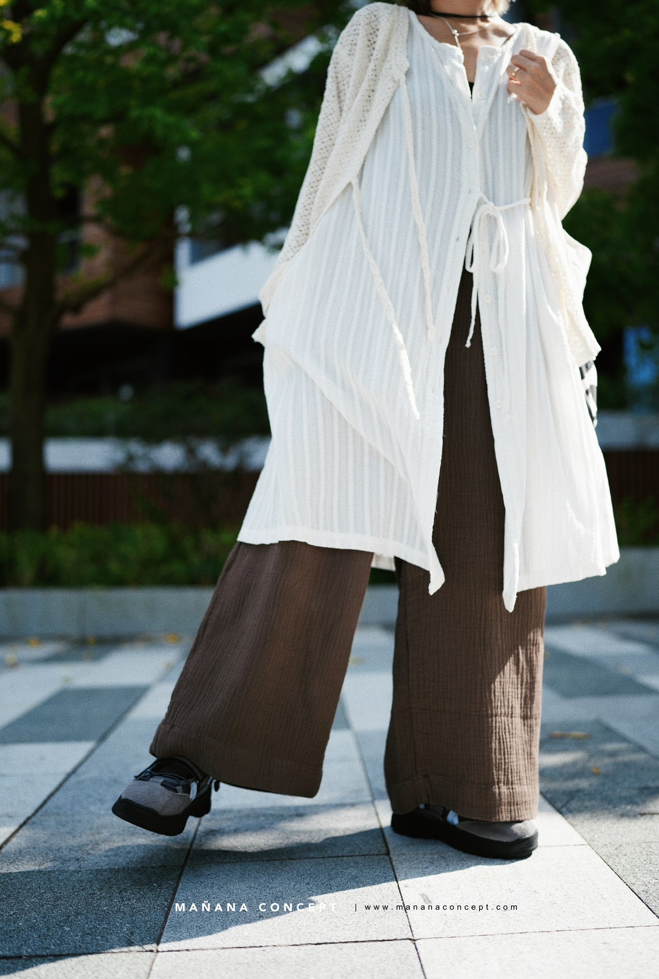 CA642 SOFT GAUZE WIDE LEG PANTS