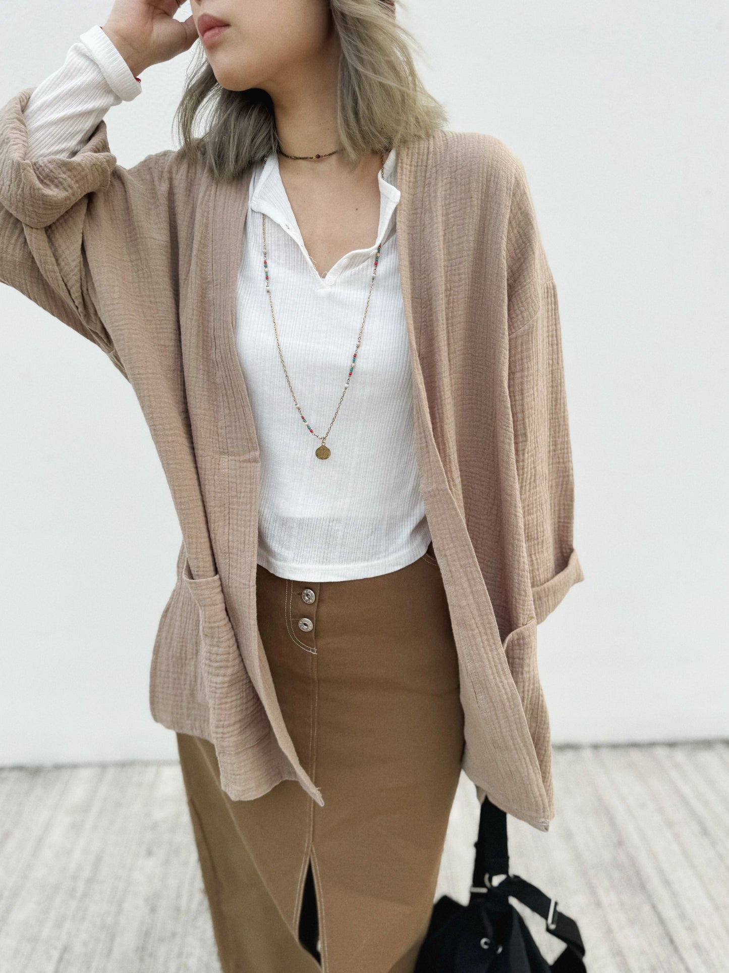 MZ192 Premium Soft Half Button Top