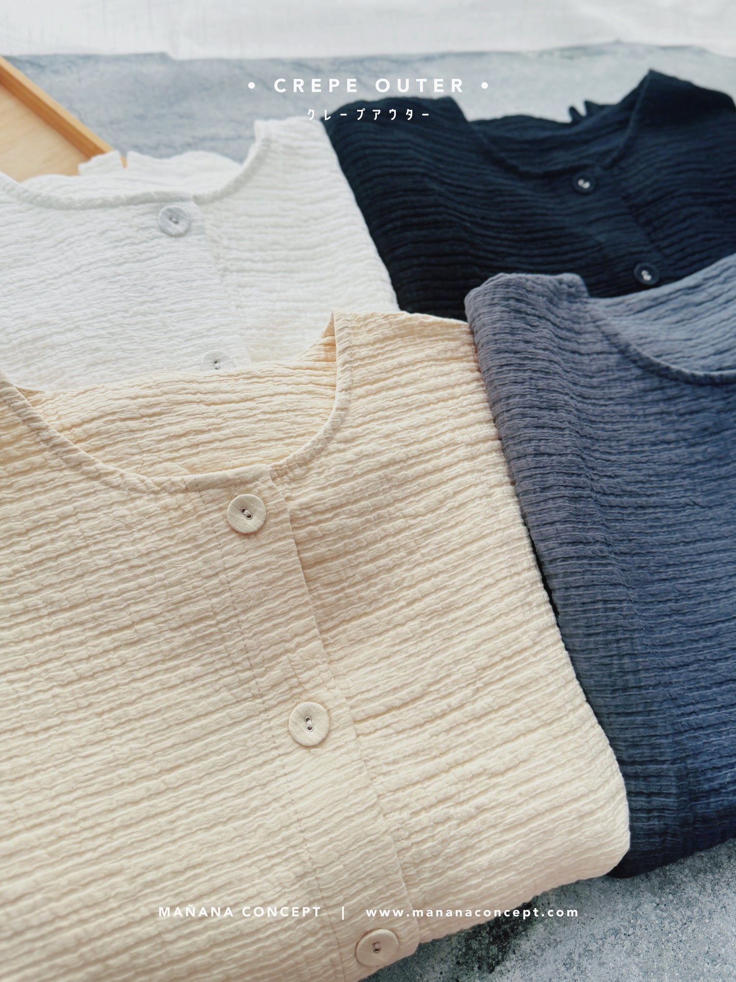 CA656 Hikari Light-Weight Crepe Cardigan