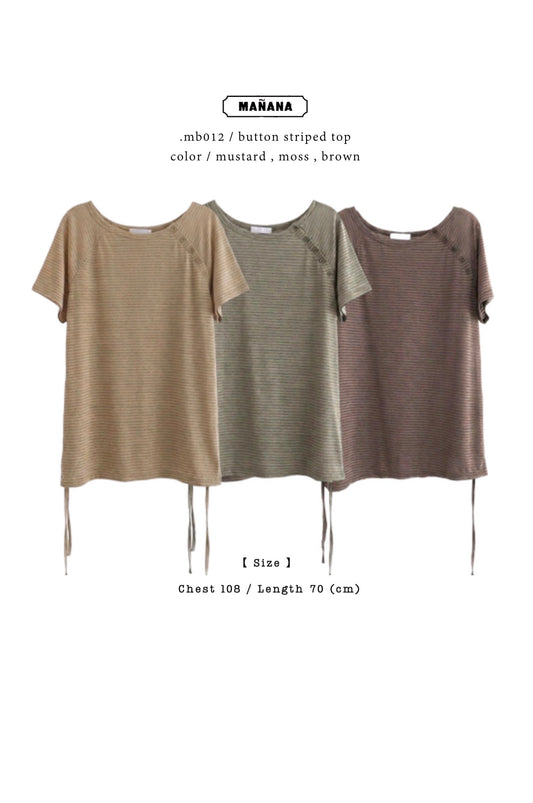 MB012 BUTTON STRIPED TOP