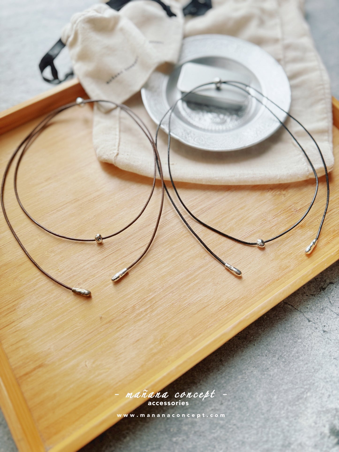 MZ618 LEATHER WRAP NECKLACE