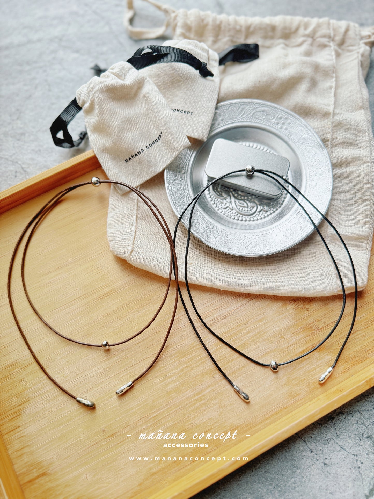 MZ618 LEATHER WRAP NECKLACE