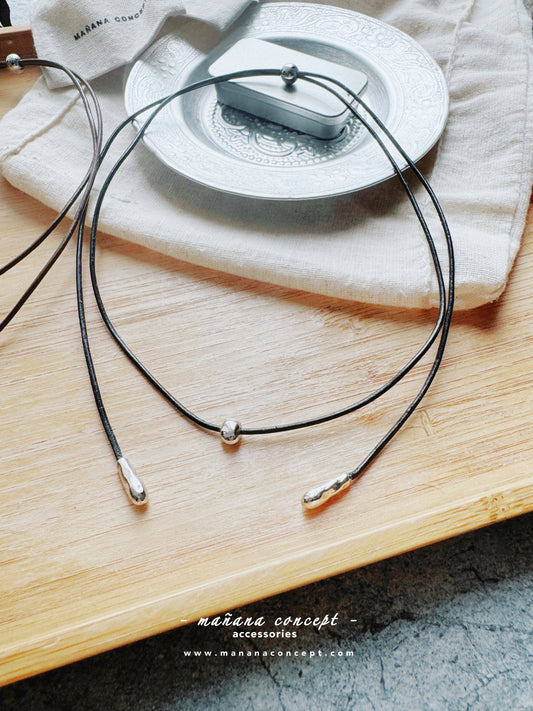 MZ618 LEATHER WRAP NECKLACE