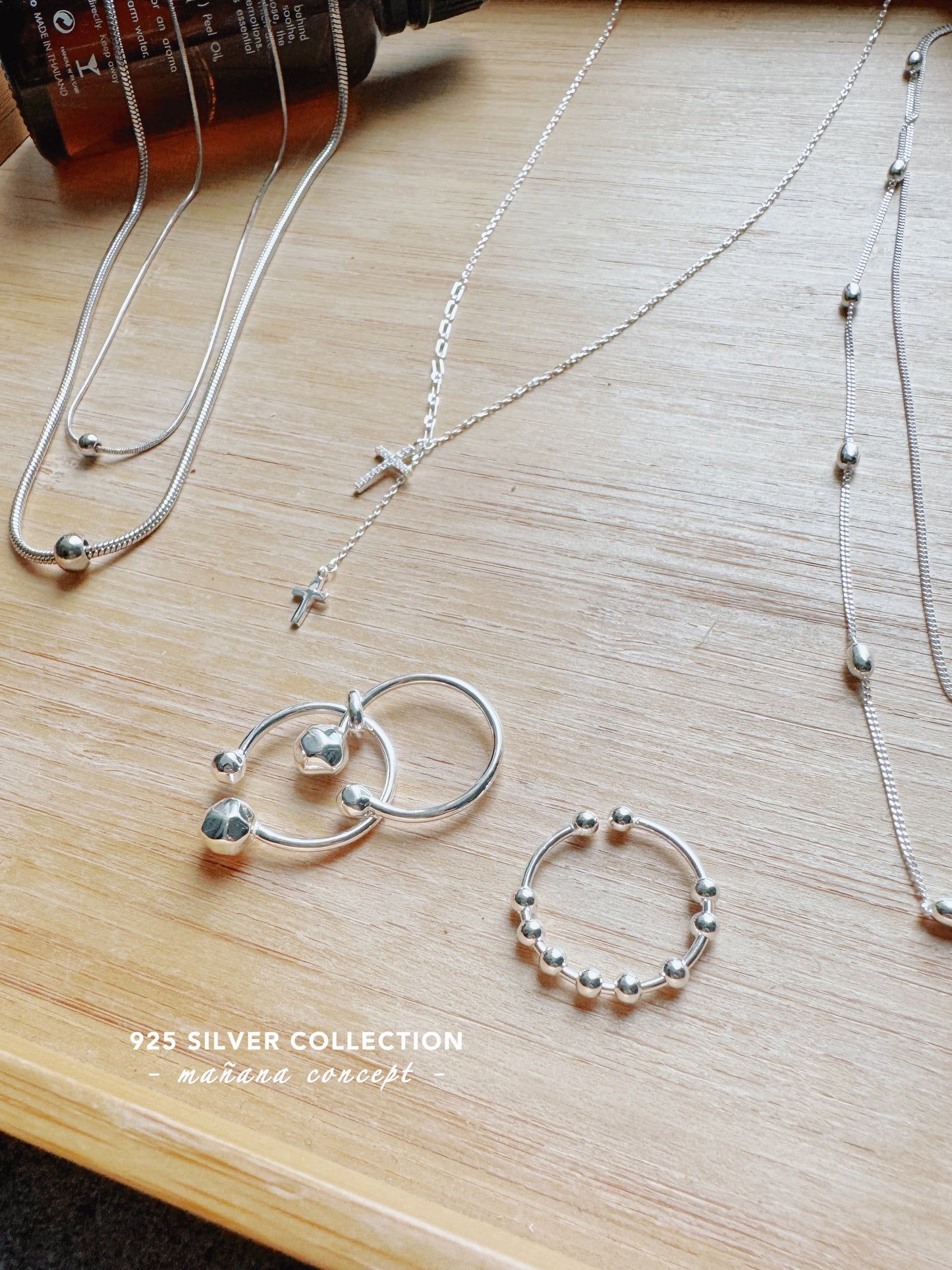 MZ727 925 SILVER CROSS DROP NECKLACE