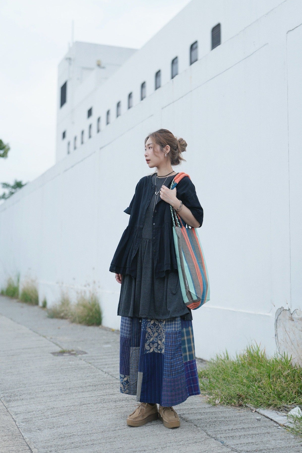 MZ713 PATCHWORK SKIRT
