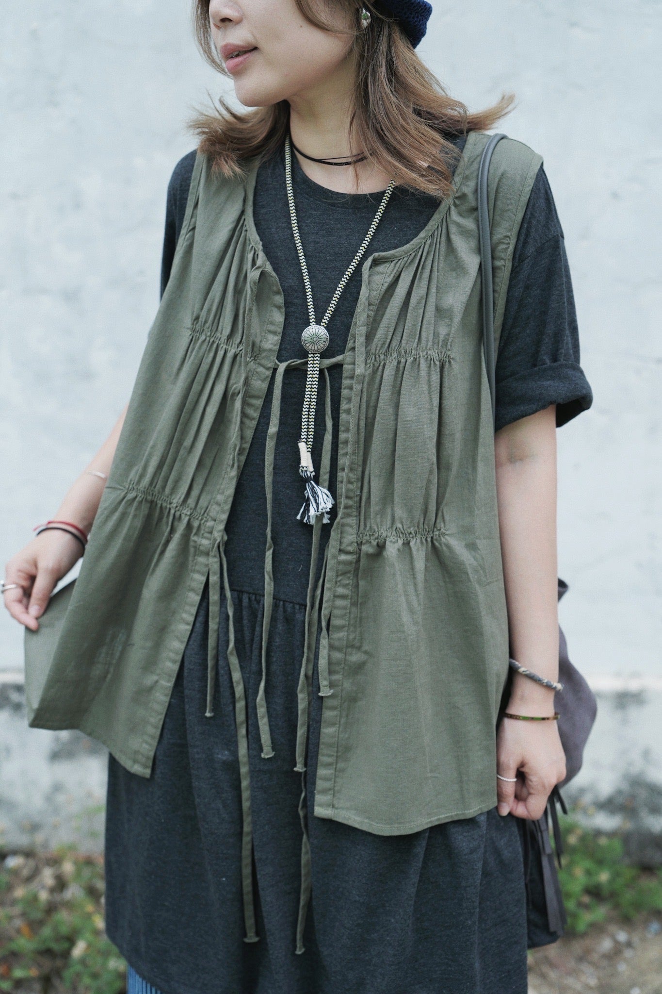 CA637 RIBBON VEST TOP