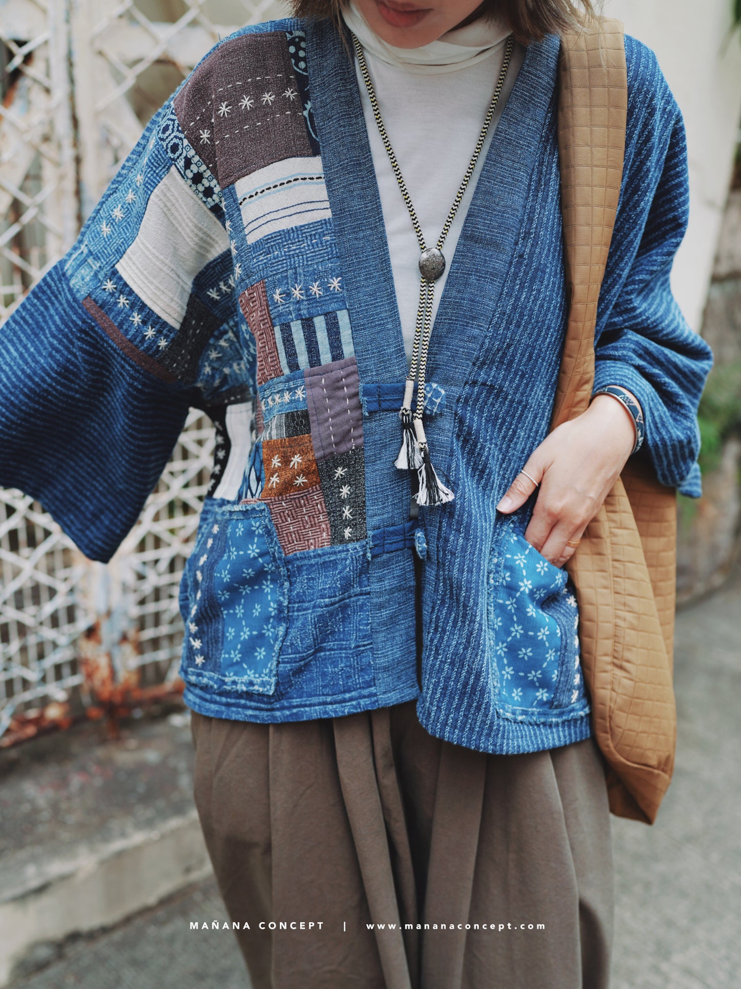 NA419 INDIGO STITCHED SASHIKO OUTER