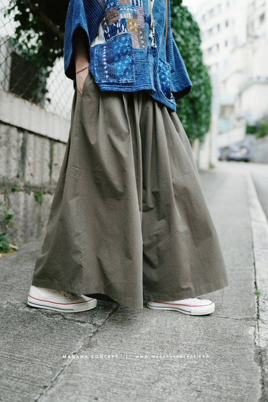 MZ534 ELASTIC WAIST PLEATED CULOTTES