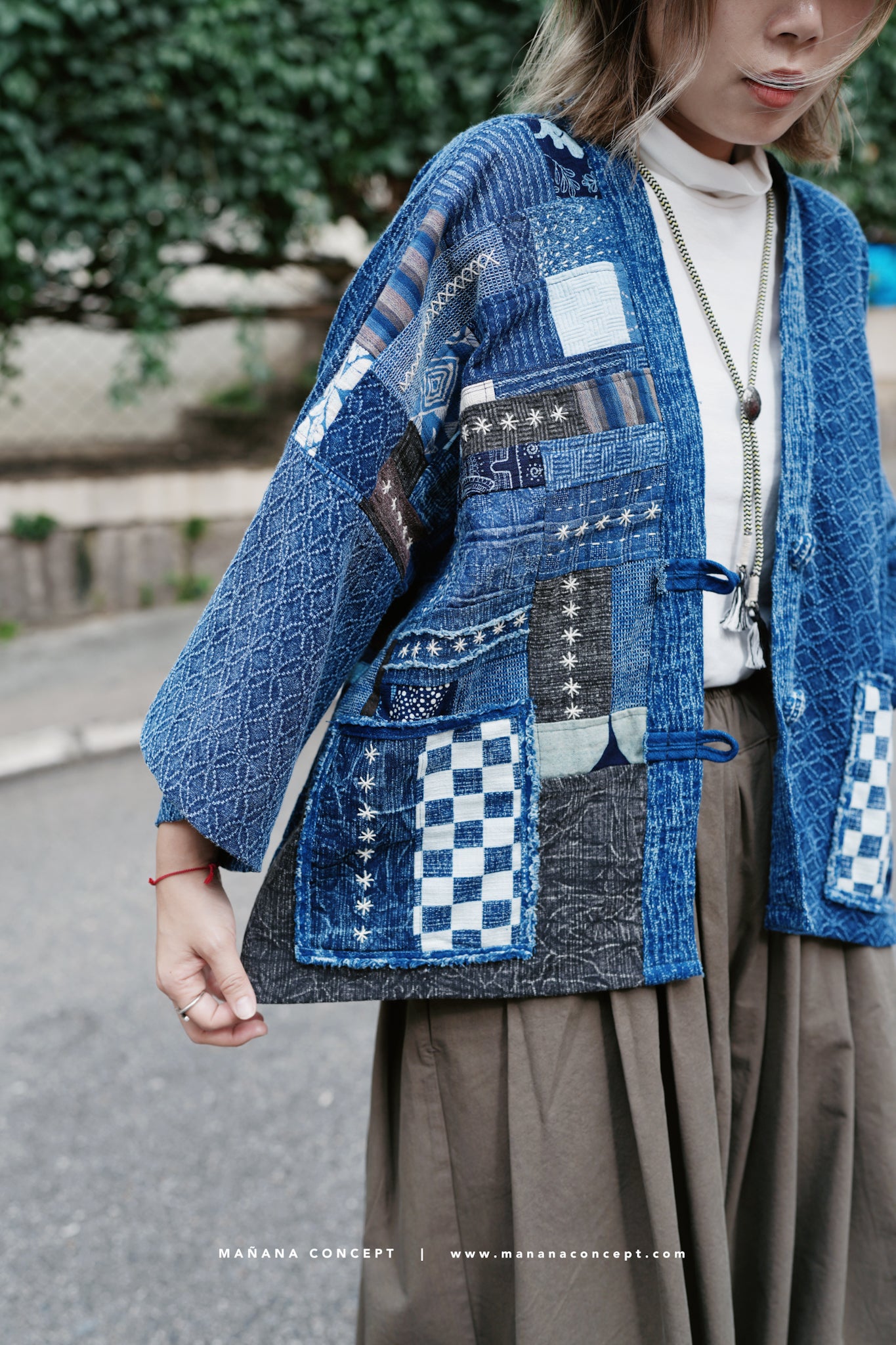 NA419 INDIGO STITCHED SASHIKO OUTER