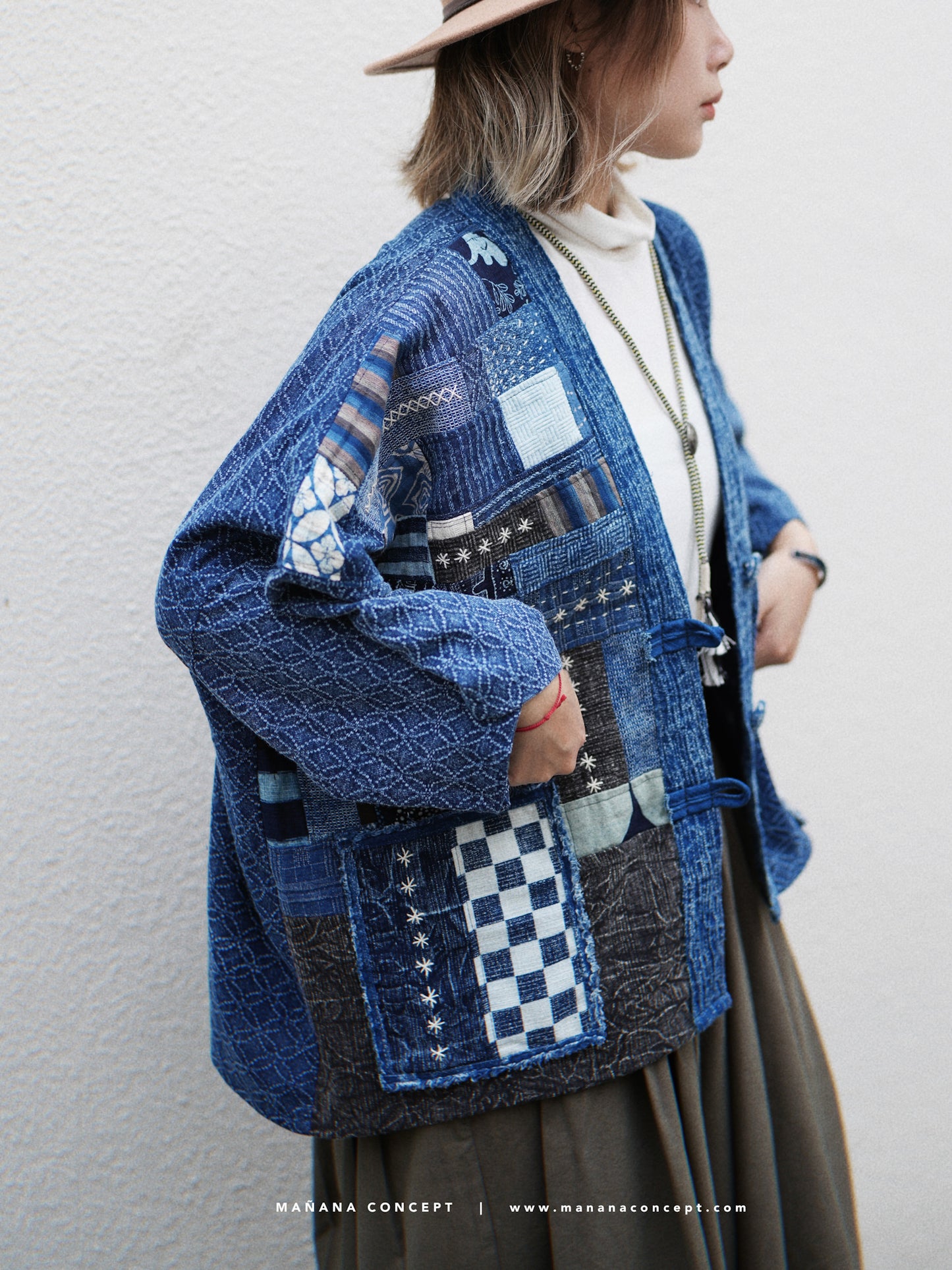 NA419 INDIGO STITCHED SASHIKO OUTER